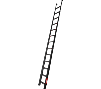 Teleskopleiter Tactical Line schwarz 4,1 m DIN EN 1147 seitlich ausgezogen | © MUNK GmbH