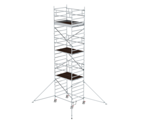 Mob. scaff 1.35x1.80m w. outr. & db.pf, pfh 6.35m | © MUNK GmbH