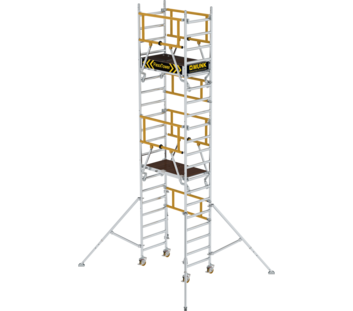 Echafaudage SG unipersonnel FlexxTower avec garde-corps avancé | © MUNK GmbH
