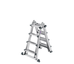 4-section telescopic step ladder with crossbar, 4x4 steps, position ladder | © MUNK GmbH