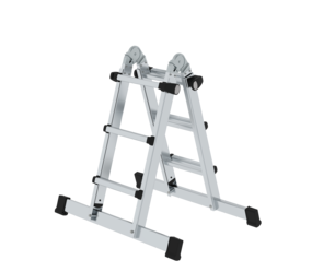 Teleskopleiter 4-teilig mit Traverse, 4x3 Sprossen | © MUNK GmbH