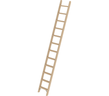 Stufen-Anlegeleiter Holz ohne Traverse, 12 Stufen | © MUNK GmbH