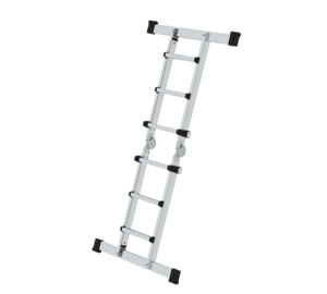 Teleskopleiter 4-teilig mit Traverse, 4x3 Sprossen | © MUNK GmbH