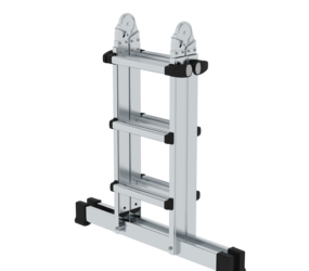 Teleskopleiter 4-teilig mit Traverse, 4x3 Sprossen | © MUNK GmbH