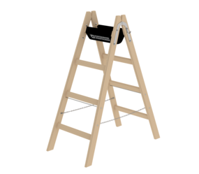 Sprossen-Stehleiter Holz, 2x4 Sprossen | © MUNK GmbH