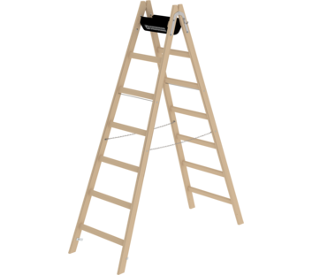 Double-sided rung ladder, wood, 2x7 rungs | © MUNK GmbH