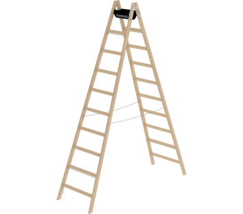 Sprossen-Stehleiter Holz, 2x10 Sprossen | © MUNK GmbH