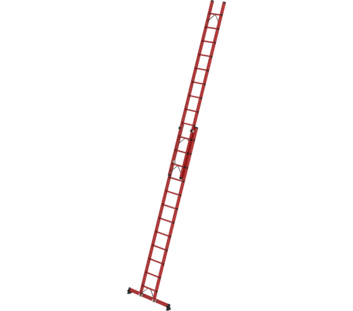 Sprossen-Schiebeleiter 2-teilig GFK mit nivello® Traverse 2x12 Sprossen | © MUNK GmbH