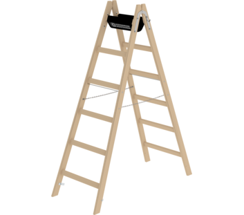Échelle double à barreaux en bois, 2 x 6 barreaux | © MUNK GmbH