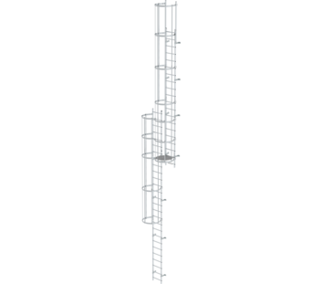 Mult-fl.vert. ladder w.back prot, br. alu 12.12 m | © MUNK GmbH