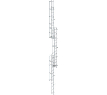 Mult-fl.vert. ladder w.back prot, br. alu 17.16 m | © MUNK GmbH