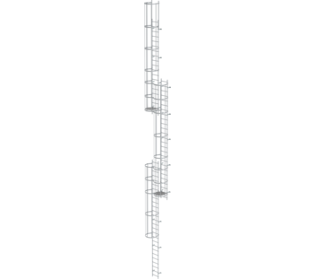 Mult-fl.vert. ladder w.back prot, anod.alu 17.16 m | © MUNK GmbH