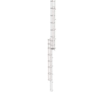 Mult-fl.vert. ladder w.back prot, st.stl. 18.28 m | © MUNK GmbH