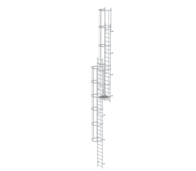 Mult-fl.vert. ladder w.back prot, anod.alu 12.12 m | © MUNK GmbH