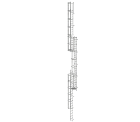 Mult-fl.vert. ladder w.back prot, gal.stl. 18.84 m | © MUNK GmbH