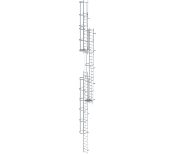 Mult-fl.vert. ladder w.back prot, anod.alu 15.20 m | © MUNK GmbH