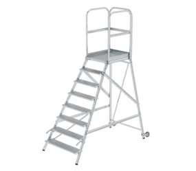 Plat.stairs, 1-sid.acc.w cast/handle gr.alum 8 st | © MUNK GmbH