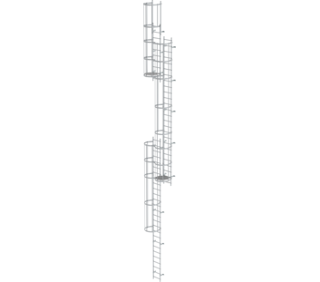 Mult-fl.vert. ladder w.back prot, anod.alu 14.36 m | © MUNK GmbH