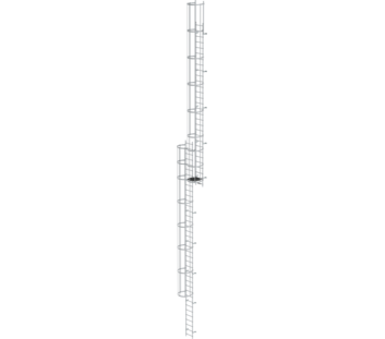 Mult-fl.vert. ladder w.back prot, anod.alu 18.28 m | © MUNK GmbH