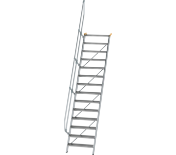 Stairs 60° step width 800 mm, 14 steps, gr. alu | © MUNK GmbH