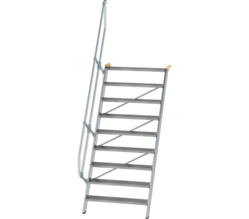 Stairs 60° step width 1,000 mm, 9 steps, gr. alu | © MUNK GmbH