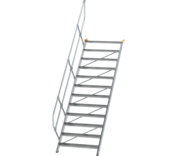 Stairs 45° step width 1,000 mm, 12 steps, gr. alu | © MUNK GmbH