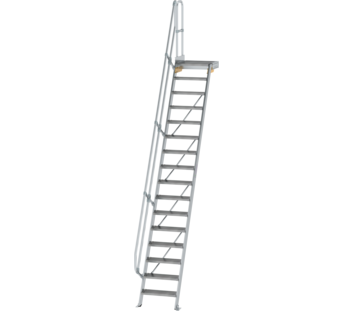 Treppe m. PF 60° St.br. 600 mm, 16 St., Alu ger. | © MUNK GmbH