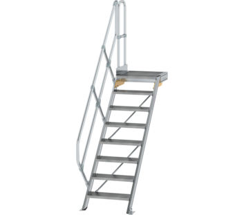 Treppe m. PF 45° St.br. 600 mm, 8 St., Alu ger. | © MUNK GmbH