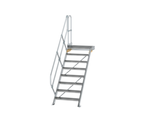 Treppe m. PF 45° St.br. 800 mm, 8 St., Alu ger. | © MUNK GmbH