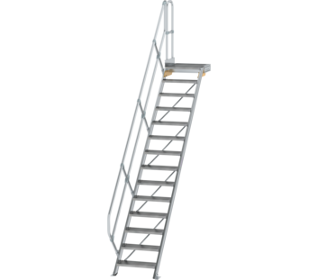Stairs w. plat. 45° st. wid. 600 mm, 14 st, gr.al | © MUNK GmbH
