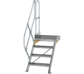 Stairs w. plat. 45° st. wid. 600 mm, 4 st, gr.al | © MUNK GmbH