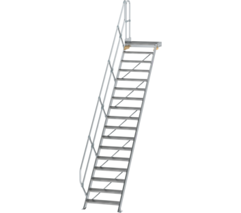 Stairs w. plat. 45° st. wid. 800 mm, 17 st, gr.al | © MUNK GmbH