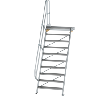 Stairs w. plat. 60° st.wid. 1,000 mm, 10 st, gr.al | © MUNK GmbH