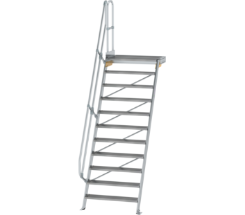 Treppe m. PF 60° St.br. 1000 mm, 11 St., Alu ger. | © MUNK GmbH