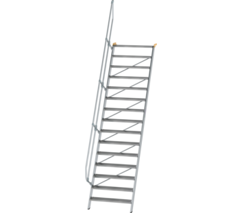 Stairs 60° step width 1,000 mm, 15 steps, gr. alu | © MUNK GmbH