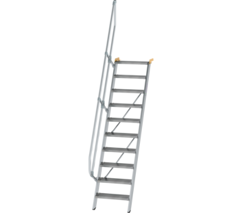 Stairs 60° step width 600 mm, 10 steps, gr. alu | © MUNK GmbH