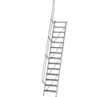 Stairs 60° step width 600 mm, 14 steps, gr. alu | © MUNK GmbH