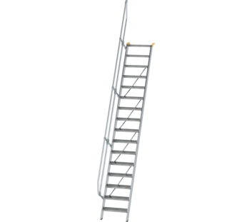 Stairs 60° step width 600 mm, 16 steps, gr. alu | © MUNK GmbH