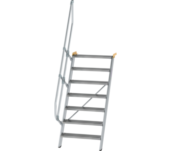 Stairs 60° step width 800 mm, 7 steps, gr. alu | © MUNK GmbH