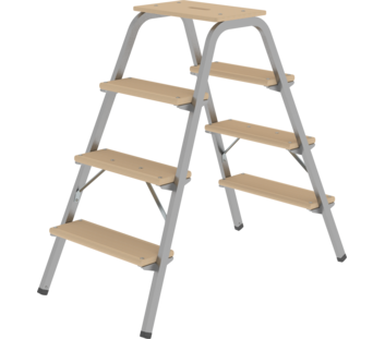 Steel and wood step stool, 2x4 steps | © MUNK GmbH