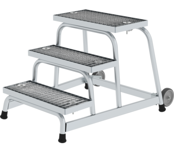 Work platform rigid st. grat w. castors, 3 steps | © MUNK GmbH