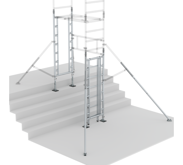 FlexxTower staircase kit basic set for single-sided access Structure | © MUNK GmbH