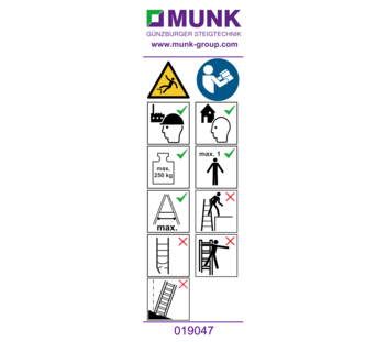 Aufkleber mit Benutzerhinweisen | © MUNK GmbH