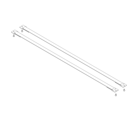 Webbing with mounting plates, length 980 mm, 1 set = 2 pieces, including rivets | © MUNK GmbH