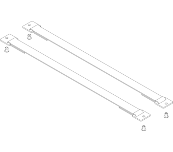 Webbing with mounting plates Length 487 mm 1 set = 2 pieces, incl. rivets | © MUNK GmbH