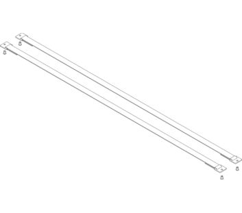 Webbing with mounting plates, length 1130 mm, 1 set = 2 pieces, including rivets | © MUNK GmbH