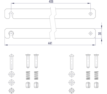 Line drawing: Rigid connection (spare part 800132) | © MUNK GmbH