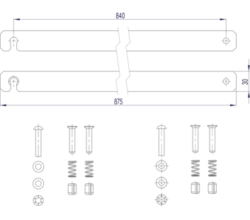 Line drawing: Rigid connection (spare part 800137) | © MUNK GmbH