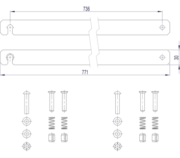 Line drawing: Rigid connection (spare part 800136) | © MUNK GmbH