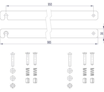 Line drawing: Rigid connection (spare part 800140) | © MUNK GmbH